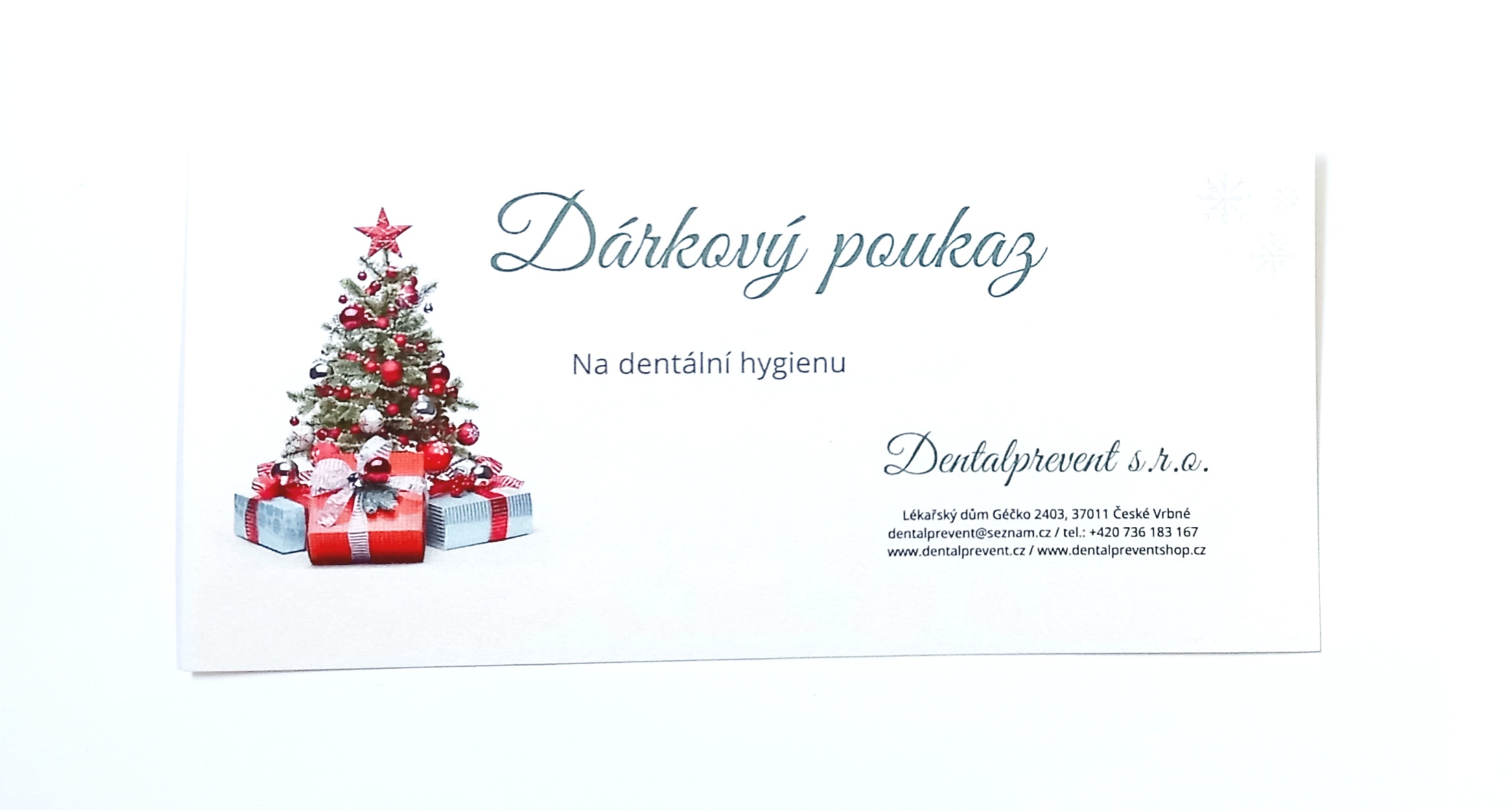 Vánoční dárkový poukaz na dentální hygienu